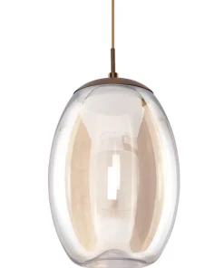 Flash Sale Sklep Kaja Brązowa wisząca lampa LED z kloszem AZ3342 HELENA | Kaja Oświetlenie
