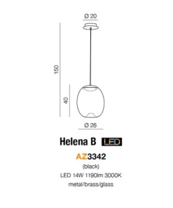 Flash Sale Sklep Kaja Brązowa wisząca lampa LED z kloszem AZ3342 HELENA | Kaja Oświetlenie