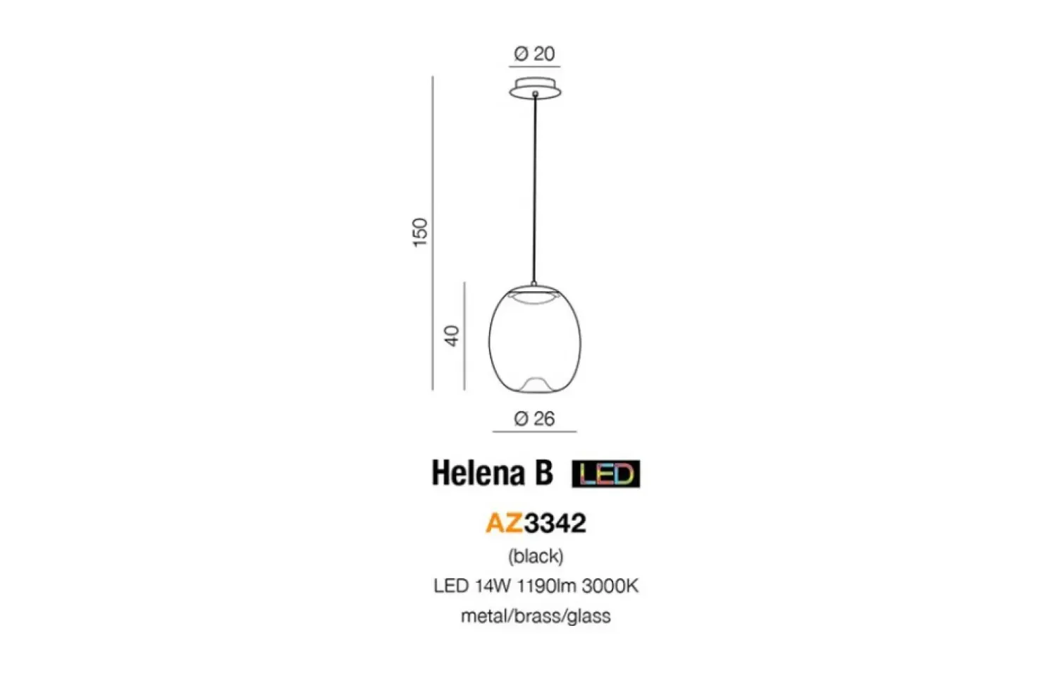 Flash Sale Sklep Kaja Brązowa wisząca lampa LED z kloszem AZ3342 HELENA | Kaja Oświetlenie