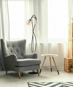Bursztynowa lampa podłogowa do przytulnego salonu K-5193 z serii DIUNA*Sklep Kaja Discount