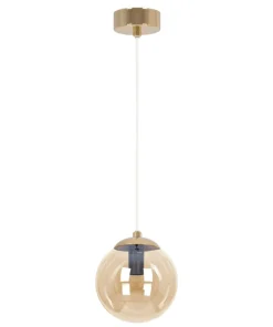 Store Sklep Kaja Bursztynowa lampa wisząca do sypialni K-5410 z serii GRAND