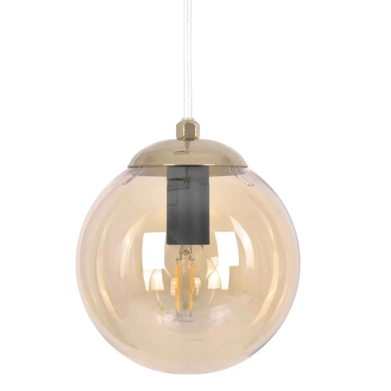 Store Sklep Kaja Bursztynowa lampa wisząca do sypialni K-5410 z serii GRAND