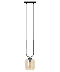 Best Sale Sklep Kaja Bursztynowa lampa wisząca z czarnymi elementami K-5580 z serii CONI