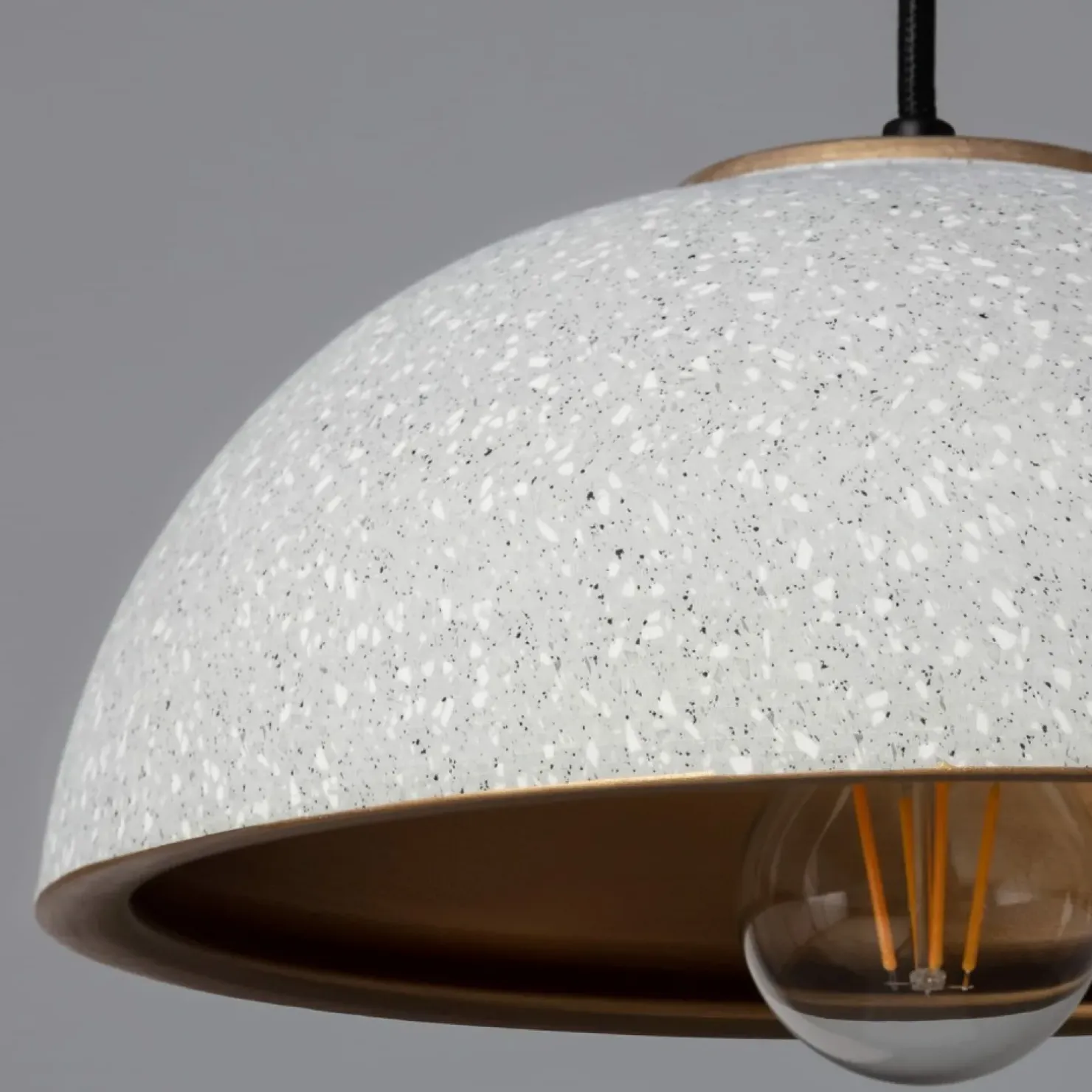 Store Sklep Kaja Ceramiczna kopuła wisząca do stylowej kuchni ABR-CIRI-E27 z serii CI szary