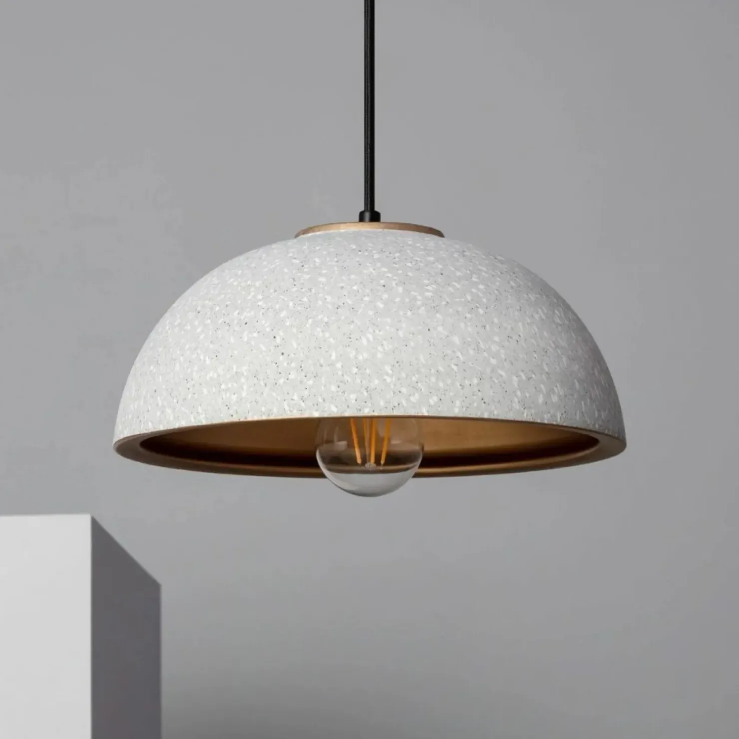 Store Sklep Kaja Ceramiczna kopuła wisząca do stylowej kuchni ABR-CIRI-E27 z serii CI szary