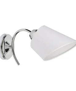Chromowana lampa ścienna z białym abażurem 8341128 METTE | Kaja*Sklep Kaja Cheap