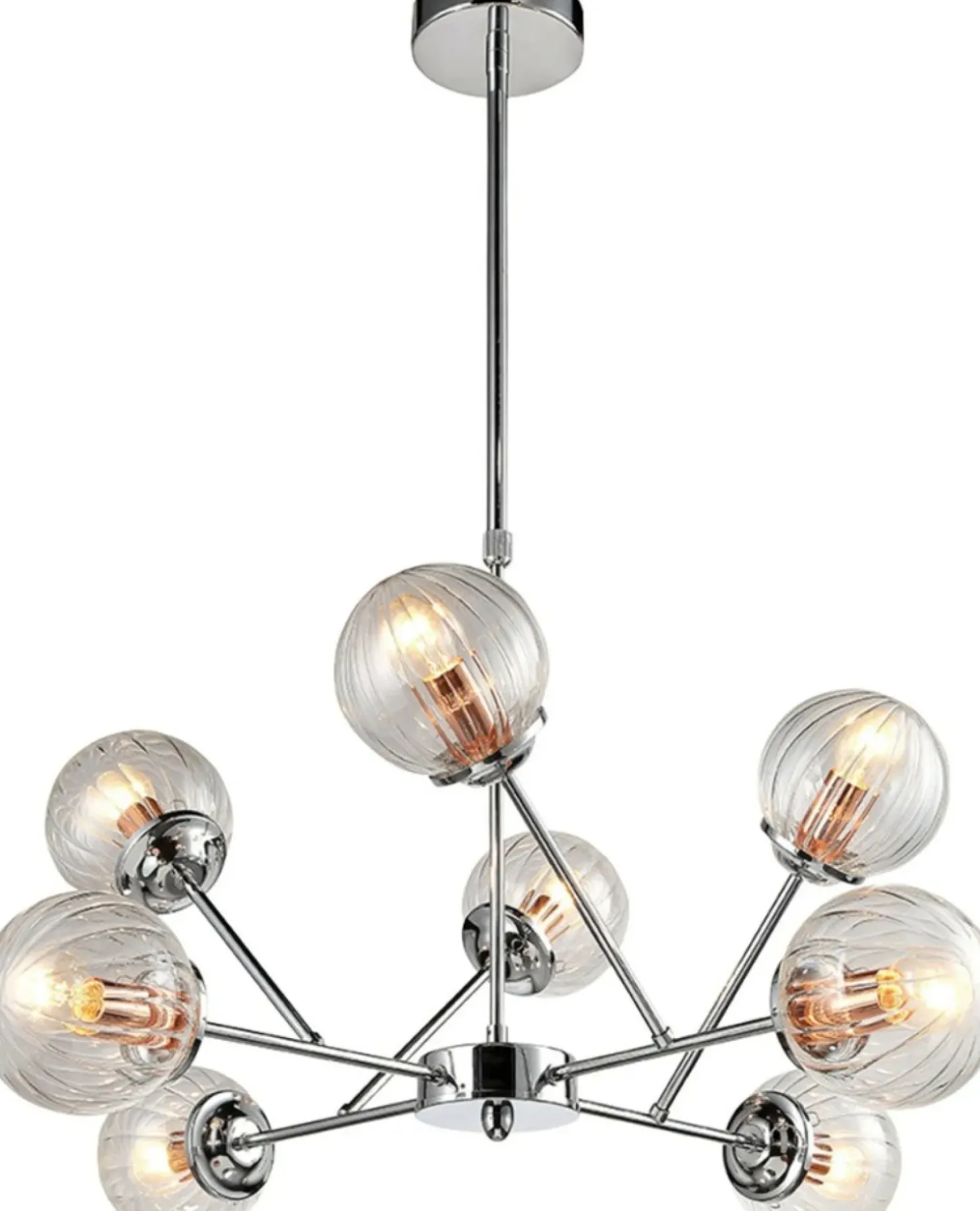 Outlet Sklep Kaja owana lampa sufitowa do salonu 38-67289 BEST | Kaja Oświetlenie chrom