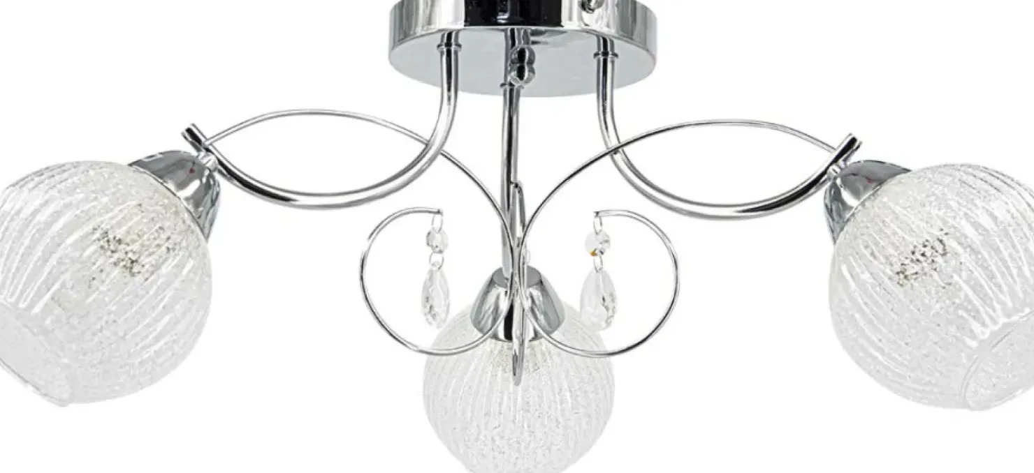 Chromowana lampa sufitowa z kryształkami 8964/3 8C WENUS | Kaja*Sklep Kaja Sale