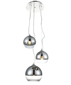Outlet Sklep Kaja owana lampa wisząca dymione klosze AZ3104 IRIS | Kaja Oświetlenie chrom
