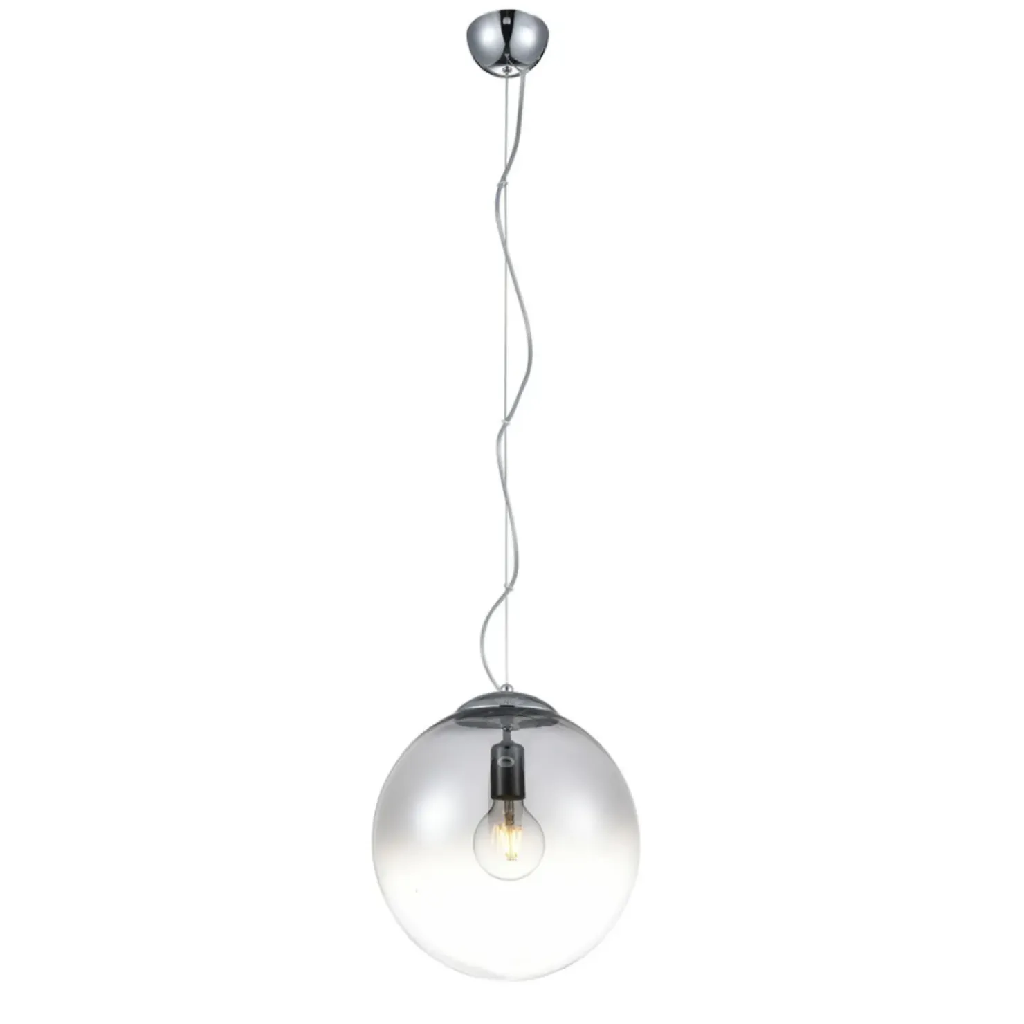 Store Sklep Kaja owana lampa wisząca z okrągłym kloszem AZ3106 IRIS | Kaja chrom