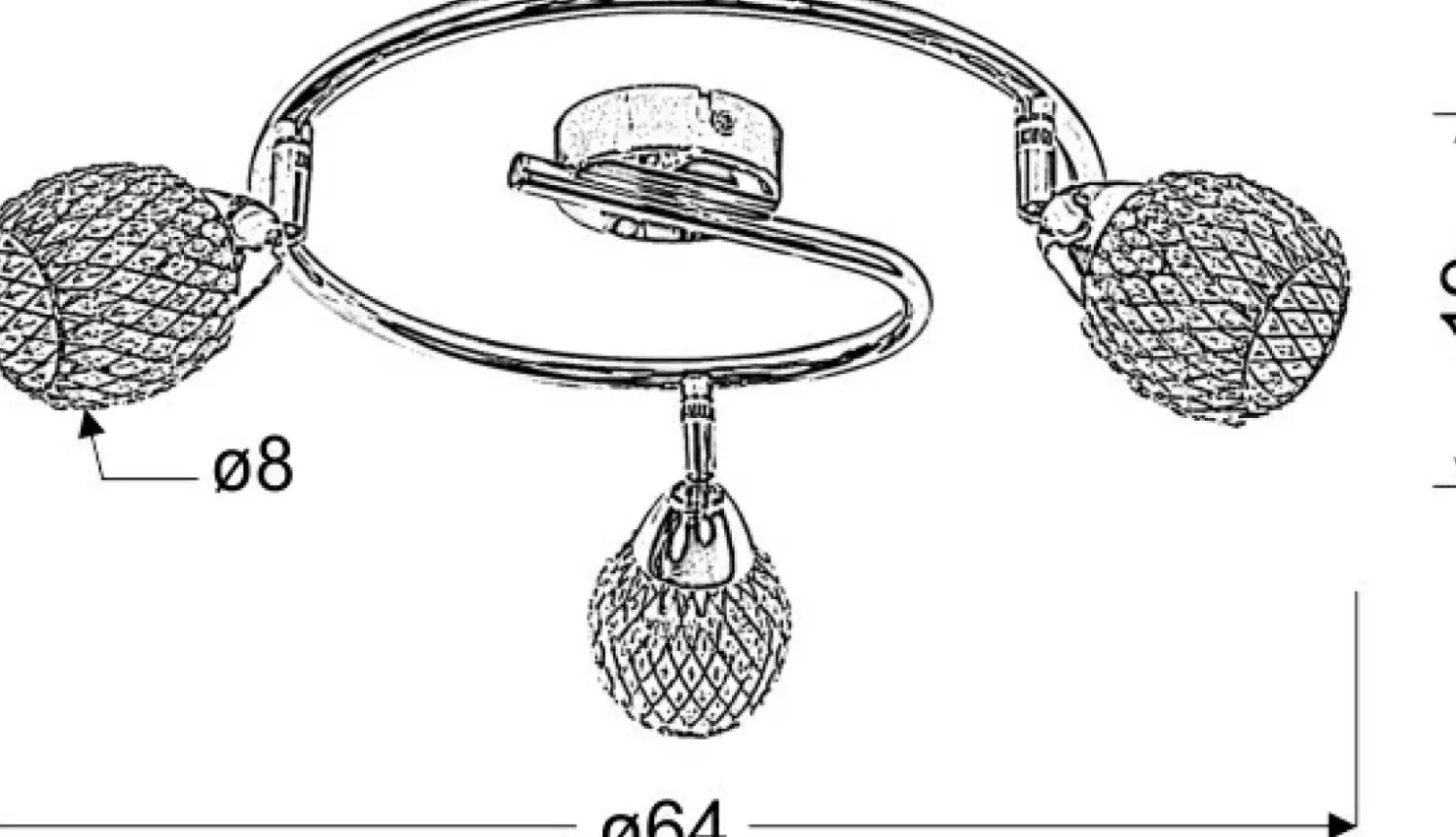 Chromowana lampa z ozdobnymi kloszami 98-06936 CLEAR | Kaja*Sklep Kaja Shop