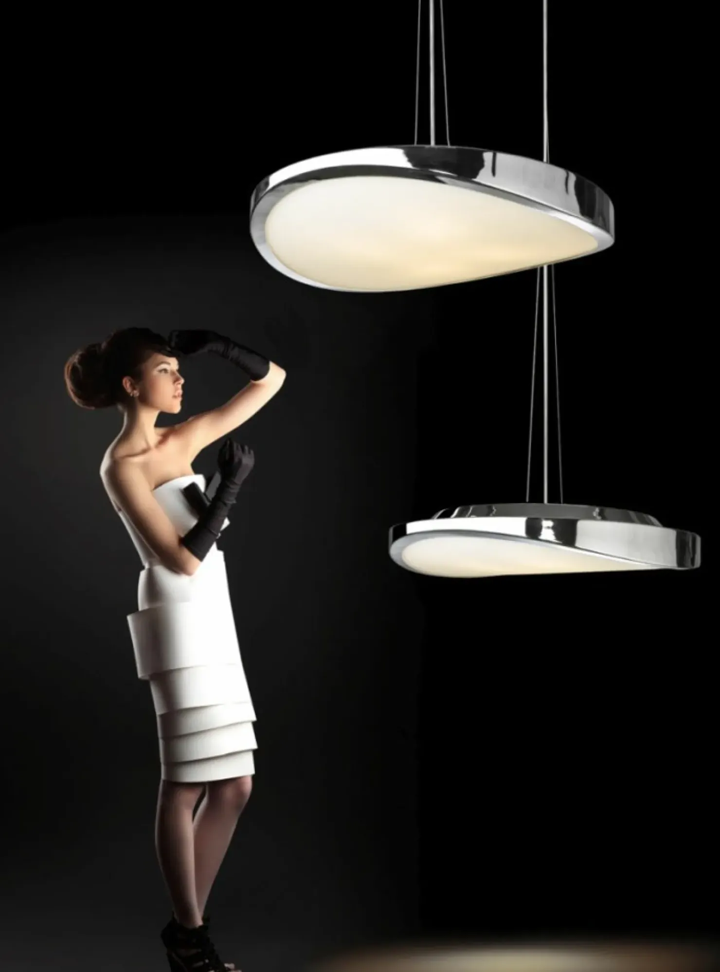 Online Sklep Kaja owana talerzowa lampa wisząca ⌀48cm AZ0986 CIRCULO E | Kaja chrom