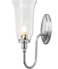 Chromowany kinkiet ścienny z kloszem BATH-BLAKE2-PC z serii BLAKE*Sklep Kaja Online