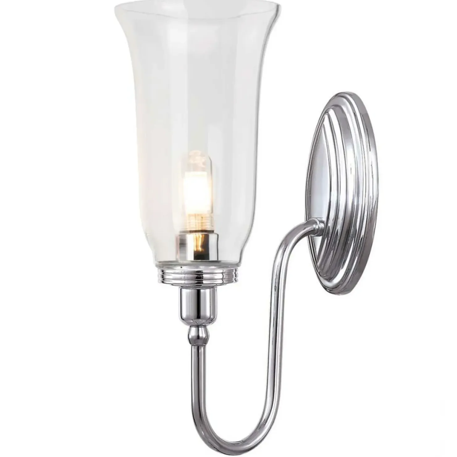Chromowany kinkiet ścienny z kloszem BATH-BLAKE2-PC z serii BLAKE*Sklep Kaja Online