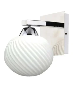 Chromowany kinkiet z ozdobnym kloszem 21-32935 MADRYT | Kaja*Sklep Kaja Store