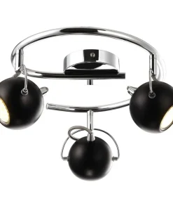 Sale Sklep Kaja Chromowany plafon ze spotami K-8002/3G BK SALVA BLACK | Kaja czarny