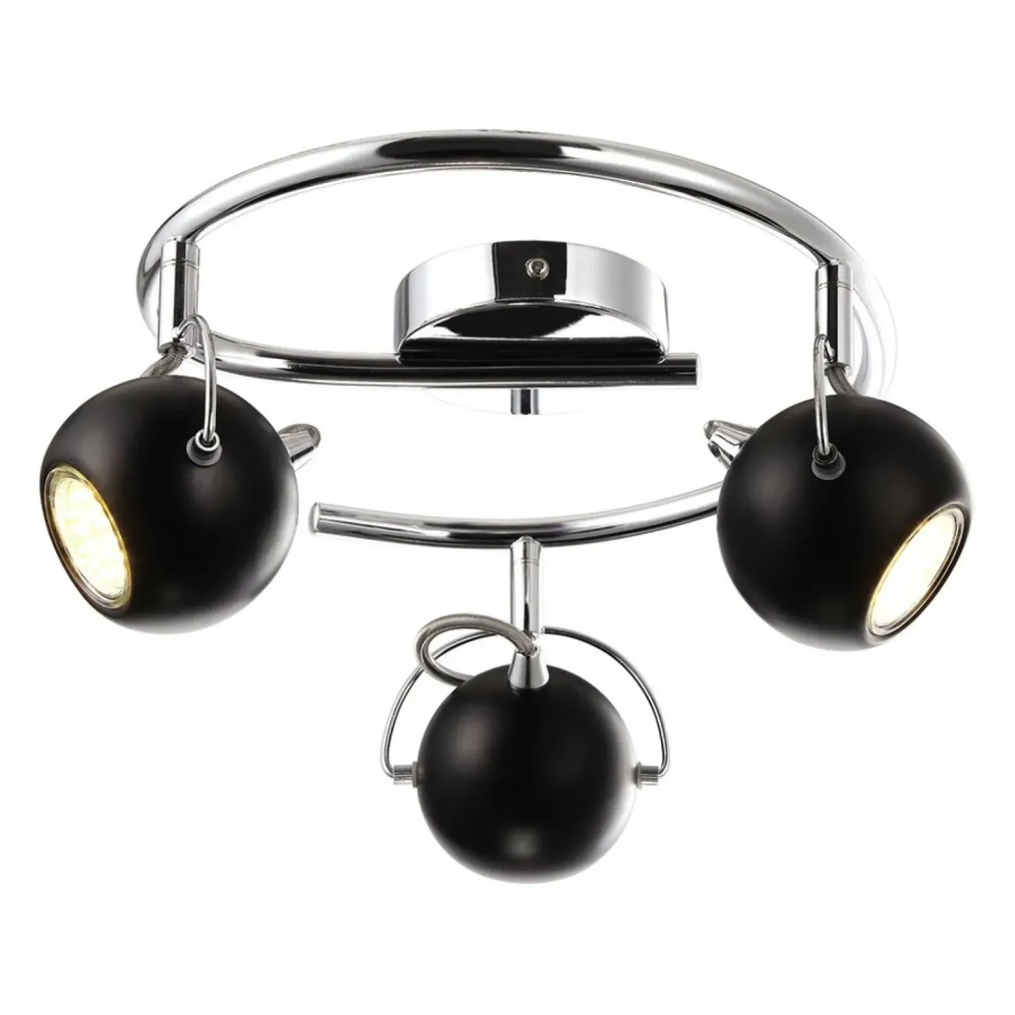 Sale Sklep Kaja Chromowany plafon ze spotami K-8002/3G BK SALVA BLACK | Kaja czarny