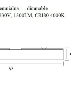 Ściemnialny, prosty plafon LED do holu 57cm MX C0190D LINEAR | Kaja*Sklep Kaja Cheap