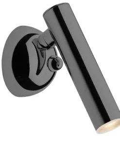 Czarna, błyszcząca lampa ścienna tuba LED W0461-01A-L8L8 z serii LOYA*Sklep Kaja Hot