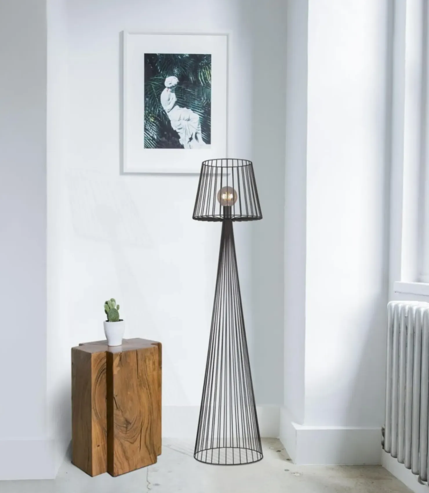 Czarna, druciana lampa stojąca K-4643 SOUL BLACK | Kaja Oświetlenie*Sklep Kaja Store