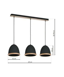 Sale Sklep Kaja Czarna, elegancka lampa wisząca na trzy żarówki MLP8853 z serii STUDIO | Kaja Oś