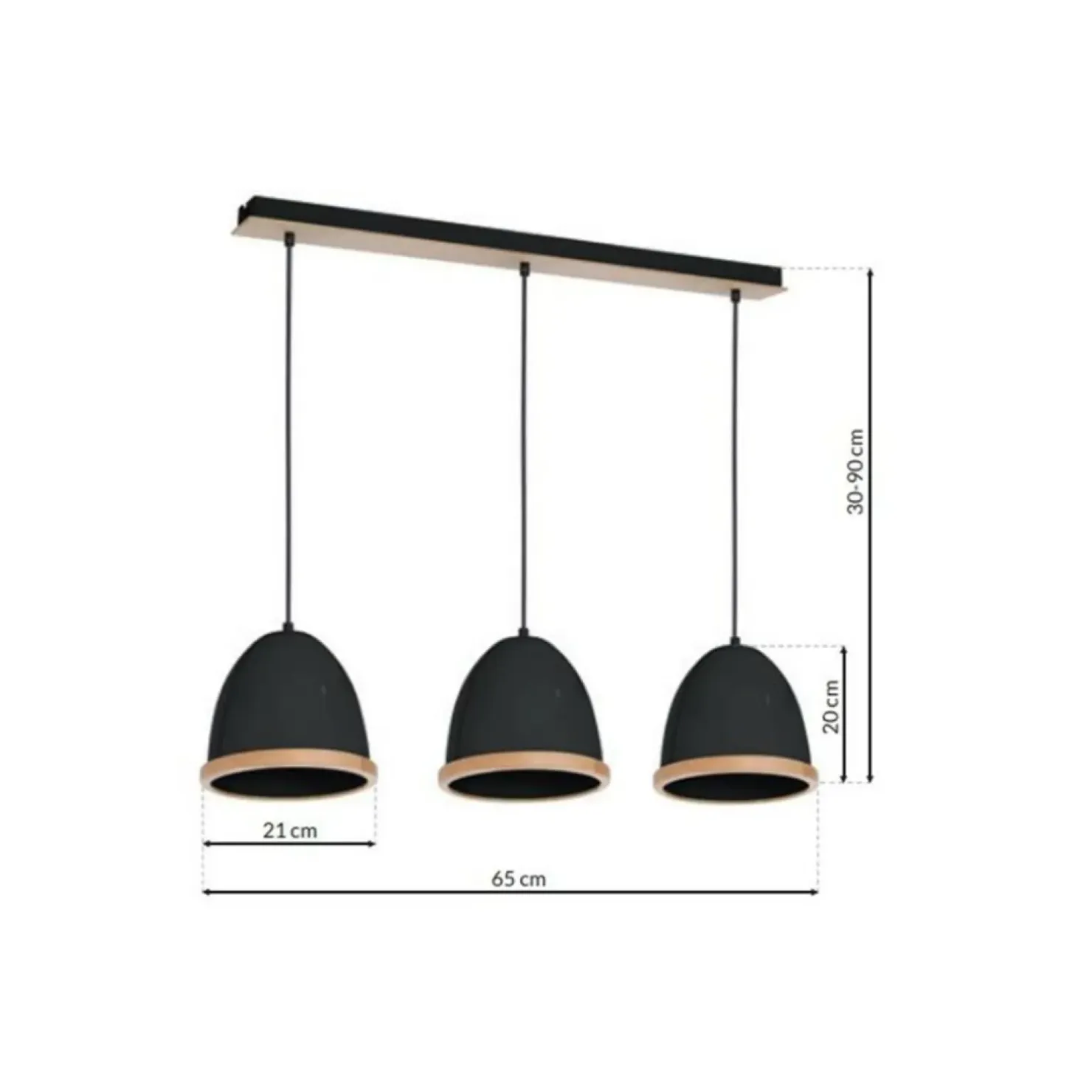 Sale Sklep Kaja Czarna, elegancka lampa wisząca na trzy żarówki MLP8853 z serii STUDIO | Kaja Oś