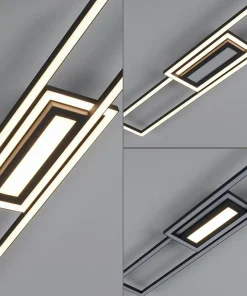 Store Sklep Kaja Czarna, geometryczna lampa sufitowa 14696-18 z serii ASMIN | Kaja czarny
