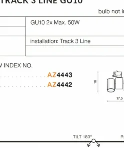 Czarna głowica do szyny 3-fazowej AZ4443 MEGARA | Kaja Oświetlenie*Sklep Kaja Outlet