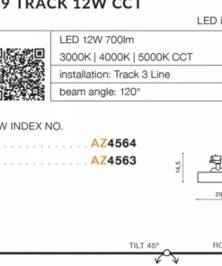 Czarna głowica LED do szyny 3-fazowej AZ4563 LINNEA | Kaja Oświetlenie*Sklep Kaja Store