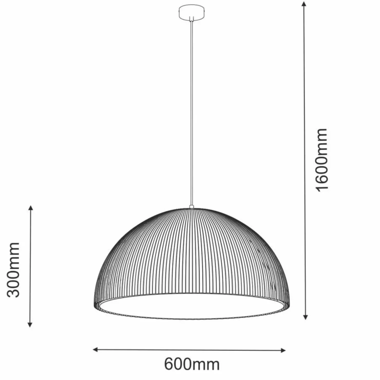 Discount Sklep Kaja Czarna, kopułowa lampa wisząca 60x30cm ANT 5024 GANDRA | Kaja