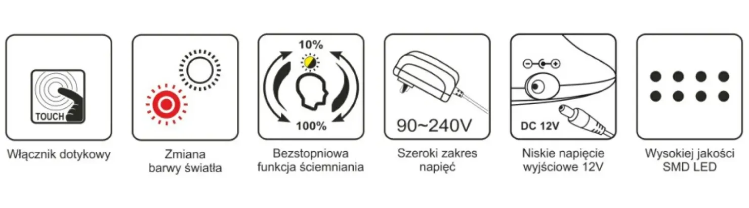 Czarna lampa biurkowa LED 7W, regulowana K-BL1527 z serii BOLEK*Sklep Kaja Cheap