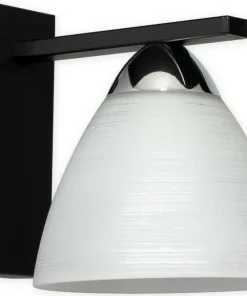 Czarna lampa ścienna, stożkowy klosz O3270 K1 CZA + CH z serii BAFER*Sklep Kaja Clearance