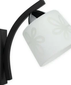 Czarna lampa ścienna z mlecznym kloszem O3280 K1 CZA + CH z serii GE*Sklep Kaja Store