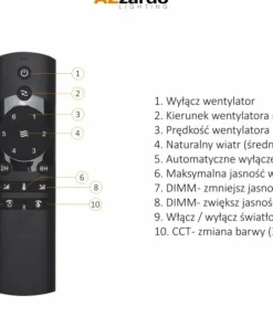 Czarna lampa LED z wentylatorem sterowana AZ4448 VENETI | Kaja*Sklep Kaja Clearance