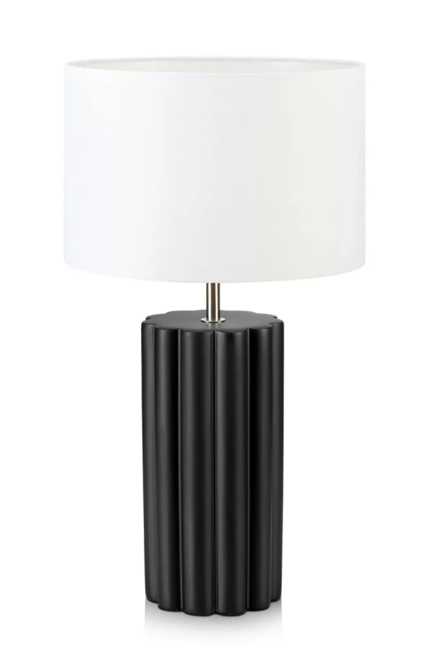 Czarna lampa nocna z białym abażurem 108221 | Kaja Oświetlenie*Sklep Kaja Online
