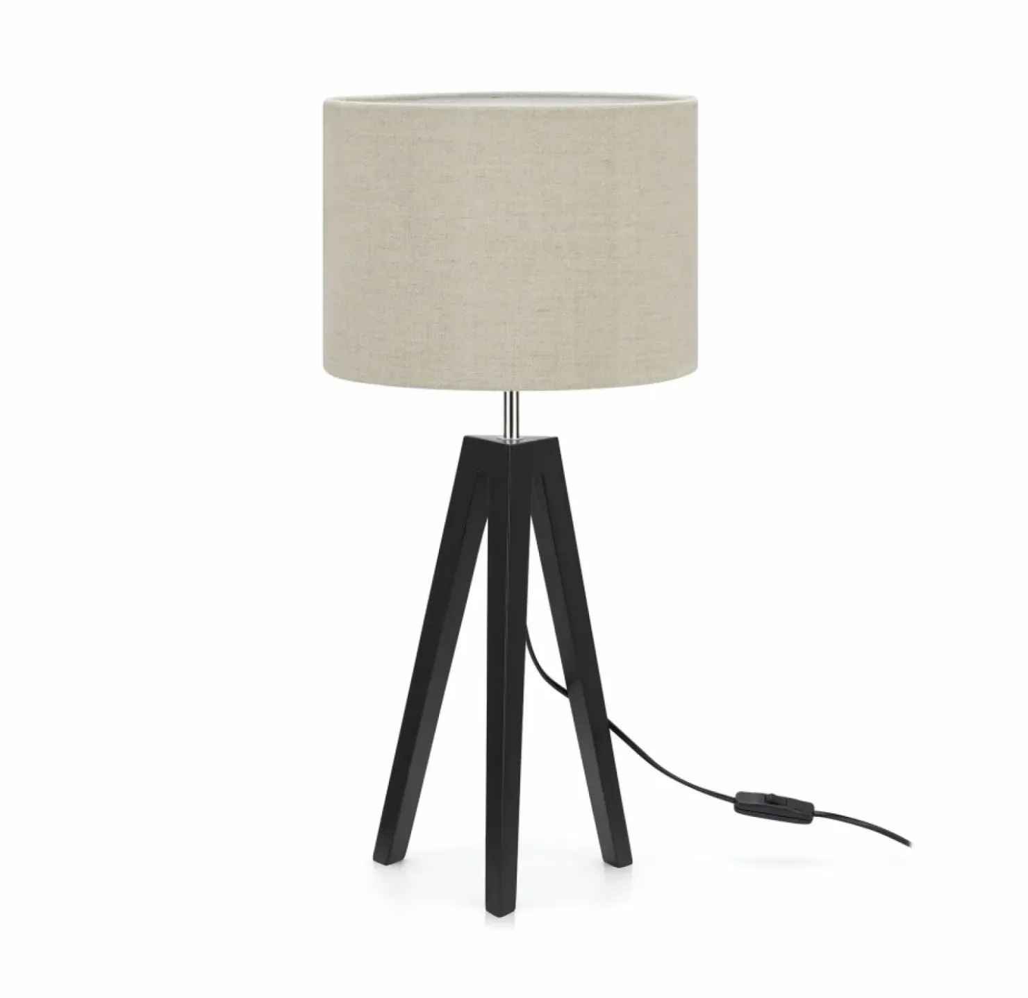 Czarna lampa nocna z tkaninowym abażurem 107944 | Kaja Oświetlenie*Sklep Kaja Flash Sale