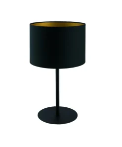 Czarna lampa nocna z tkaninowym abażurem 9091 | Kaja Oświetlenie*Sklep Kaja Online