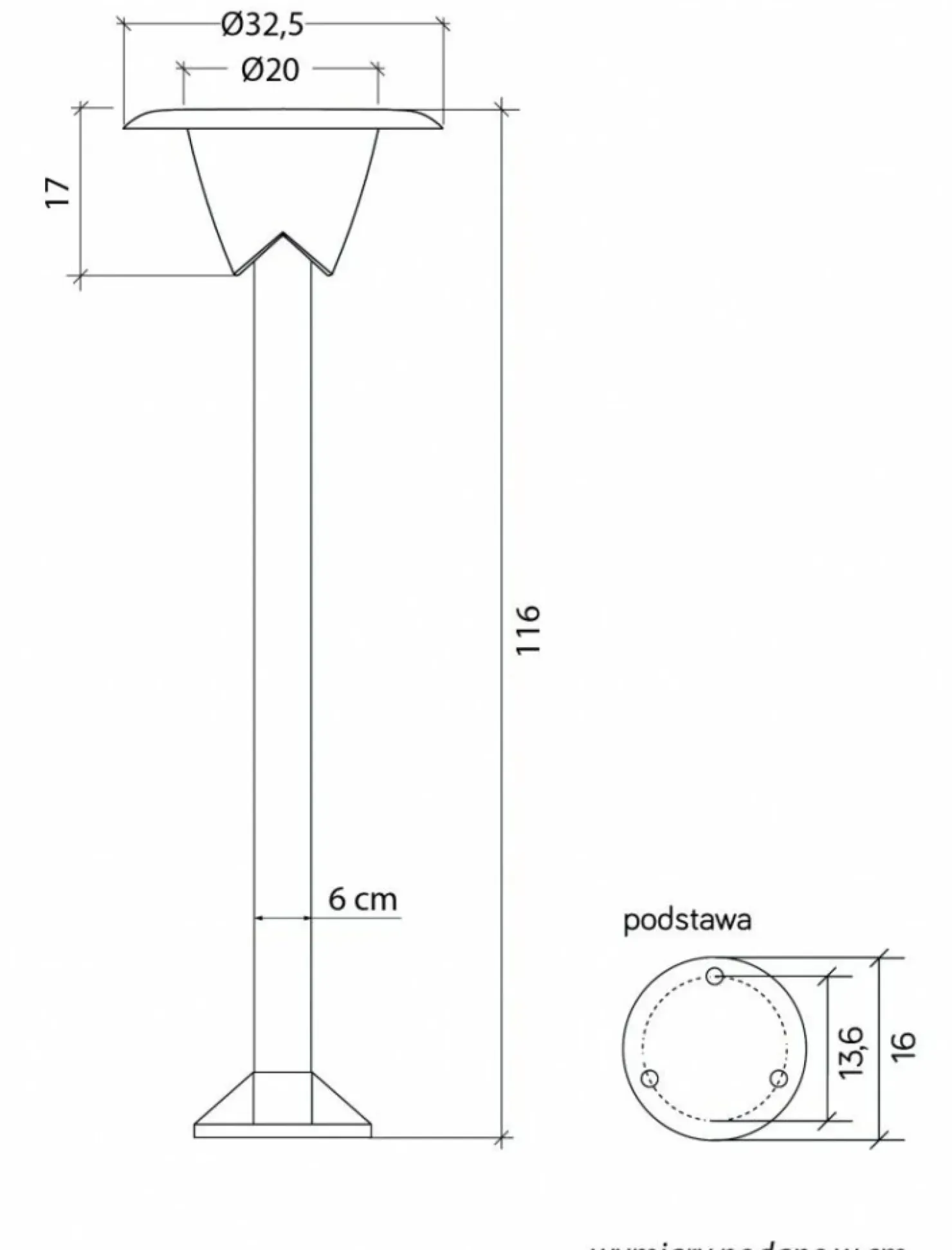 Czarna lampa ogrodowa, wysokość 116cm 1083-116 z serii BIANCA*Sklep Kaja Shop
