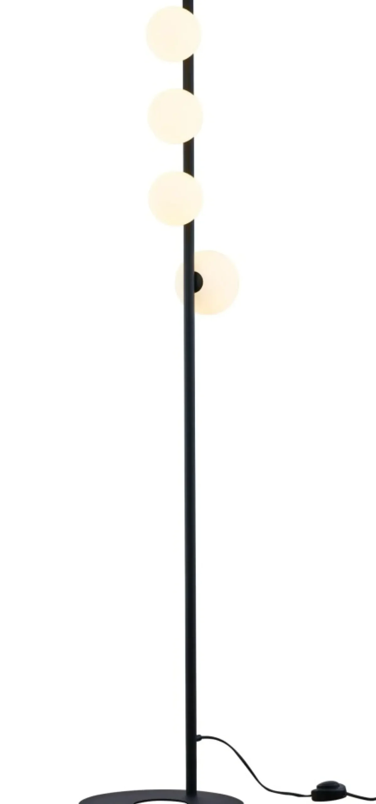 Czarna lampa podłogowa, cztery klosze na G9 JUP 1929 z serii TAIDA*Sklep Kaja Clearance