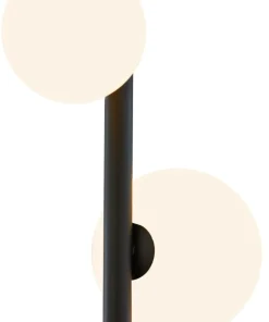 Czarna lampa podłogowa, cztery klosze na G9 JUP 1929 z serii TAIDA*Sklep Kaja Clearance