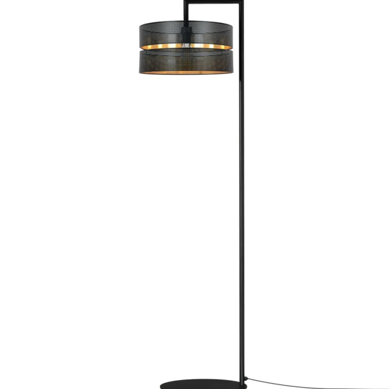 Czarna lampa podłogowa z dekoracyjnym abażurem K-5225 z serii ZIMBO*Sklep Kaja Cheap