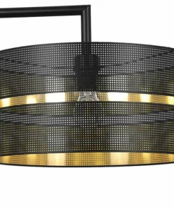 Czarna lampa podłogowa z dekoracyjnym abażurem K-5225 z serii ZIMBO*Sklep Kaja Cheap