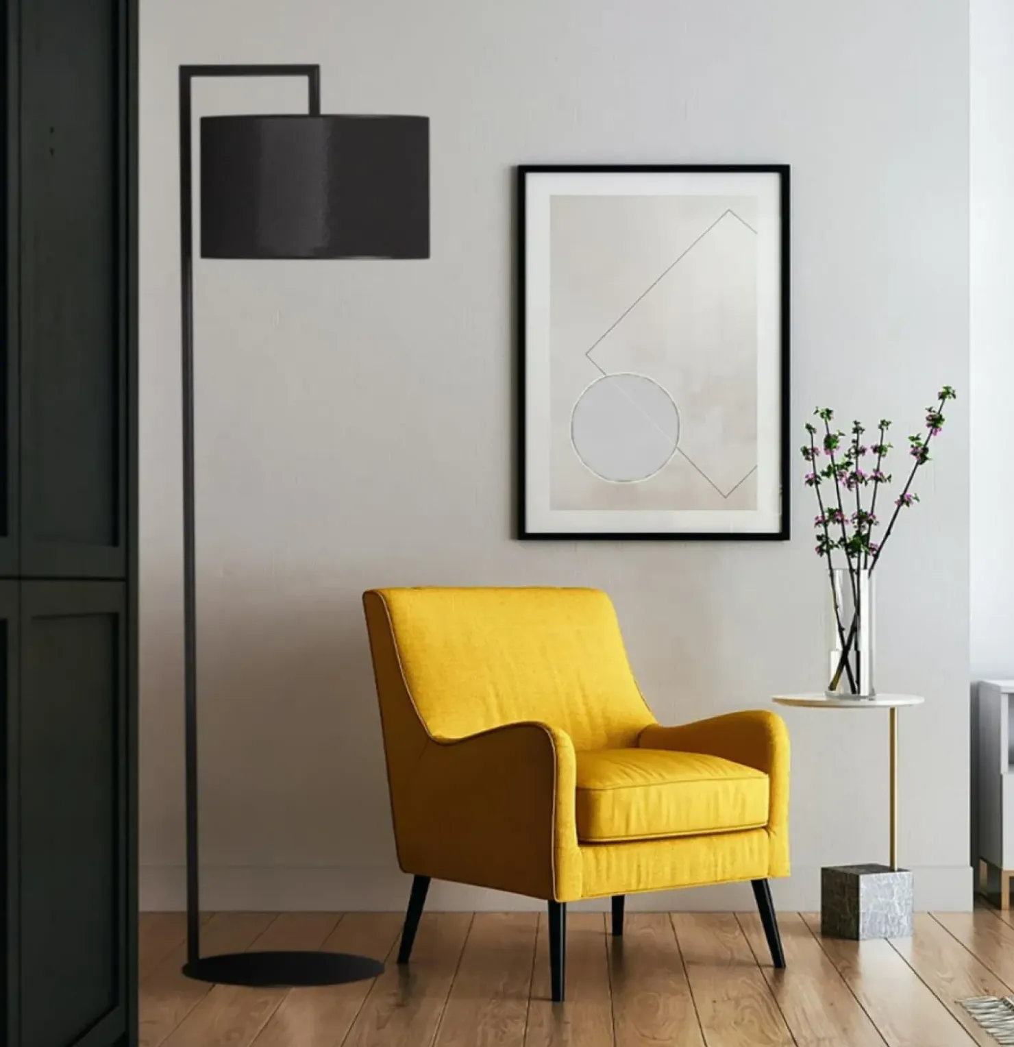 Czarna lampa stojąca do salonu K-4323 SIMONE BLACK | Kaja Oświetlenie*Sklep Kaja Store