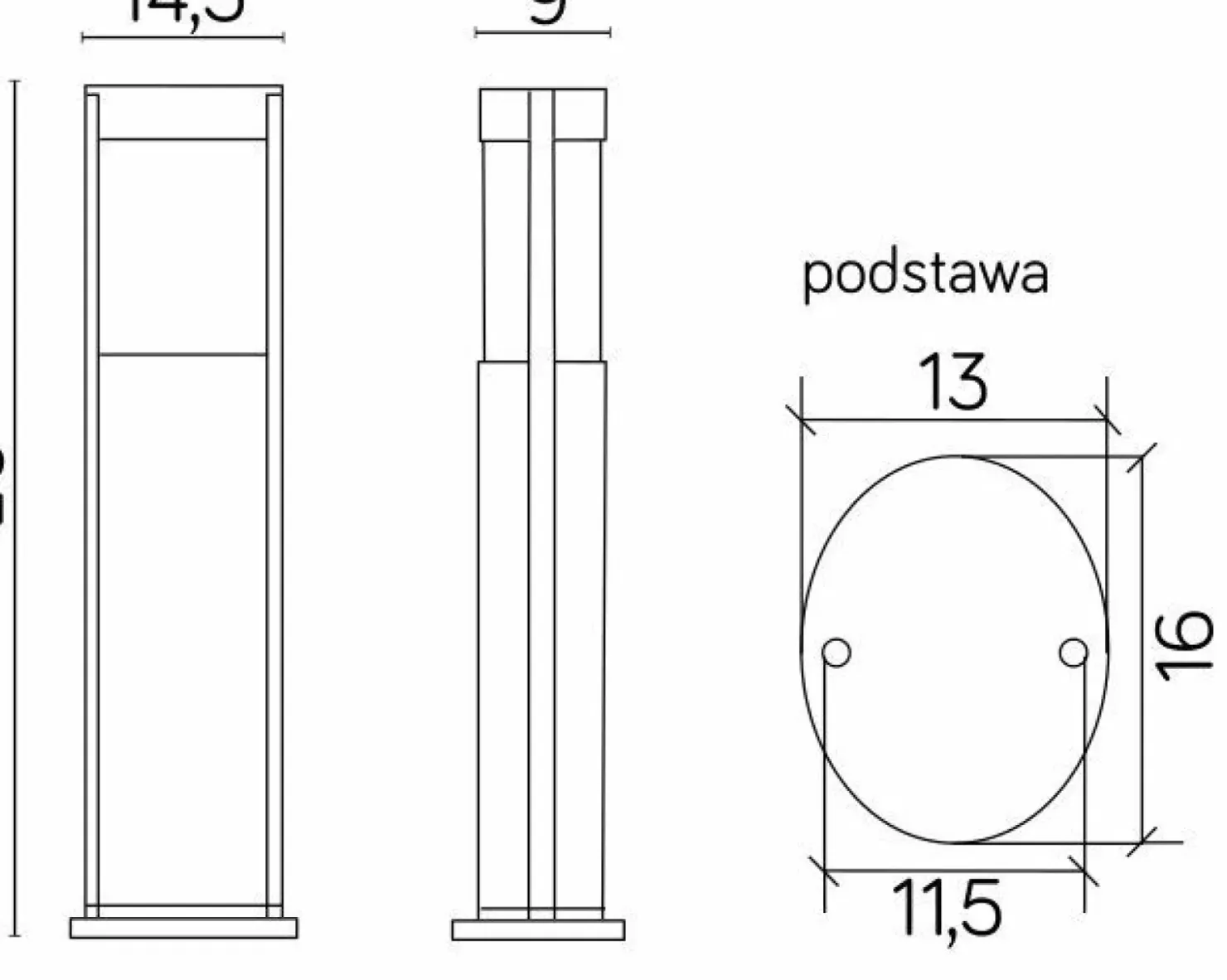 Czarna lampa stojąca, wysokość 65cm TO 3902-H 650 BL z serii ELIS | Kaja Oświetl*Sklep Kaja Shop
