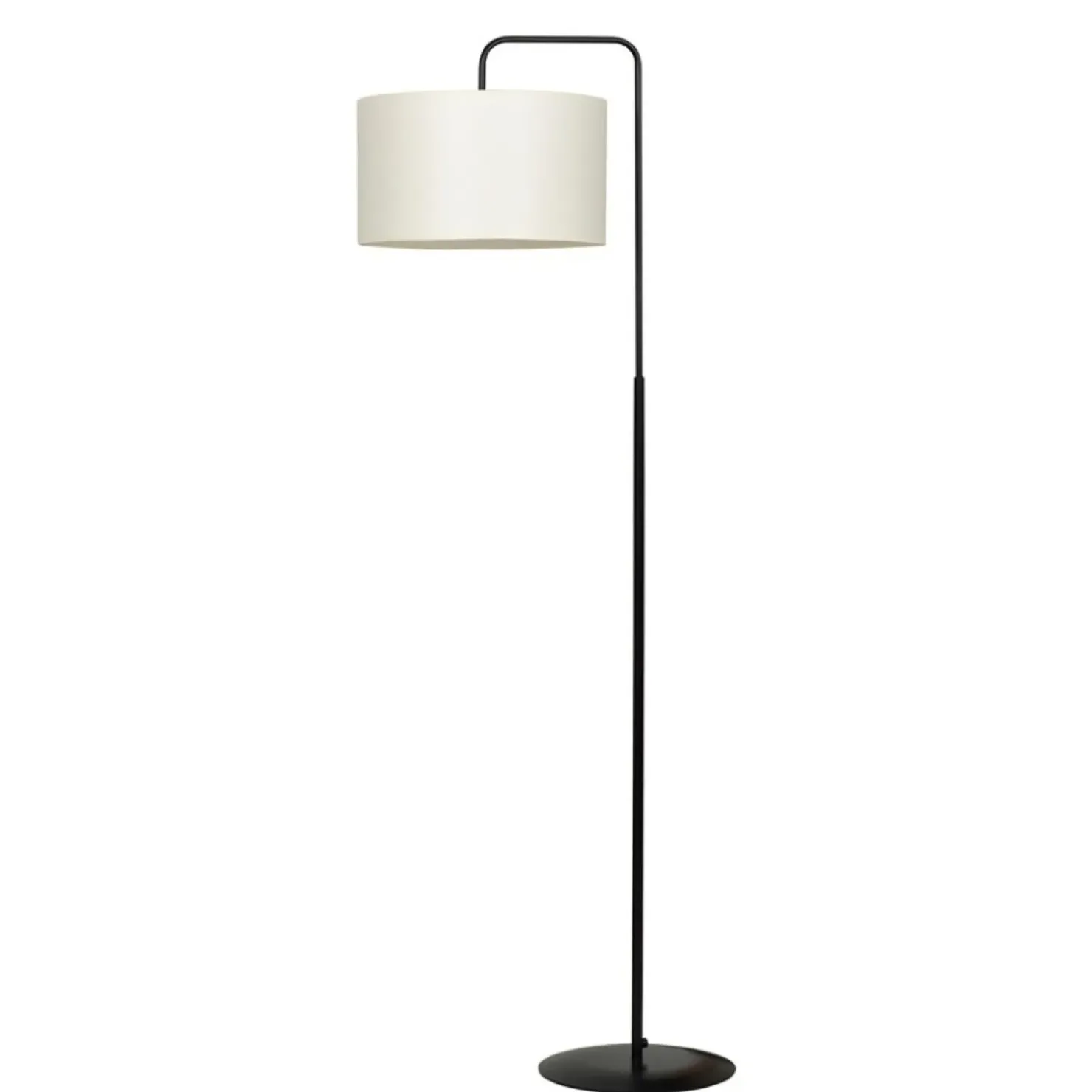 Czarna lampa stojąca z kremowym abażurem 570/4 TRAPO | Kaja*Sklep Kaja Outlet