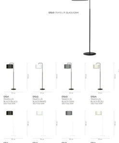 Czarna lampa stojąca z kremowym abażurem 570/4 TRAPO | Kaja*Sklep Kaja Outlet
