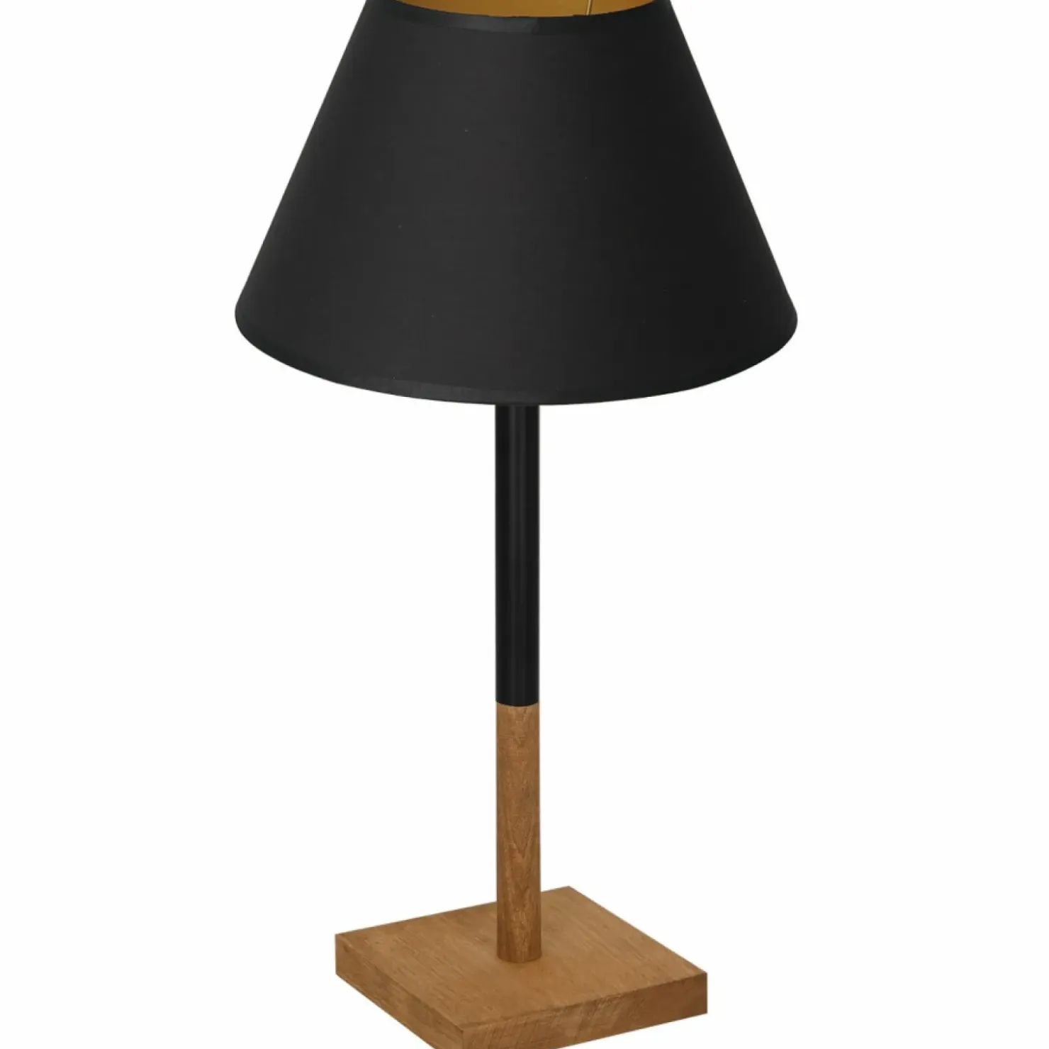 Czarna lampa stołowa z drewnianą podstawką LX 3750 z serii TABLE LAMPS*Sklep Kaja Clearance