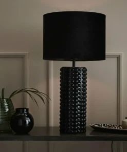 Czarna lampa stołowa z wypukłościami podstawce 107483 | Kaja*Sklep Kaja Store