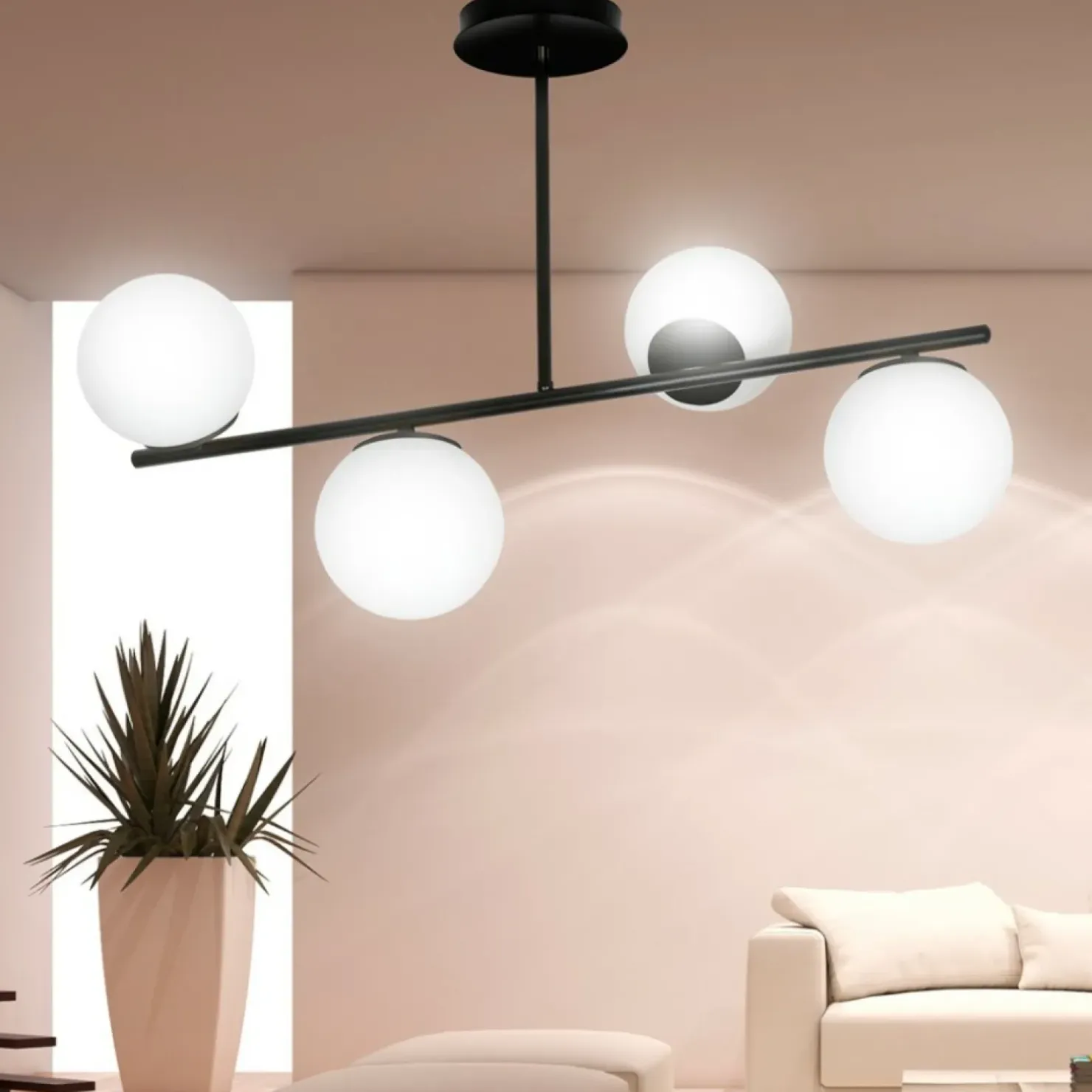 Store Sklep Kaja Czarna lampa sufitowa do korytarza 1020/4 BIOR | Kaja Oświetlenie