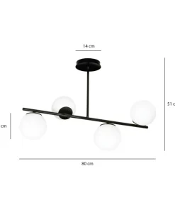 Store Sklep Kaja Czarna lampa sufitowa do korytarza 1020/4 BIOR | Kaja Oświetlenie